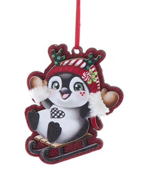 Ornement, petit pingouin mignon et festif