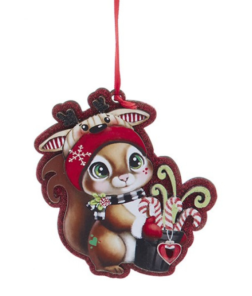 Ornement, adorable petit écureuil festif