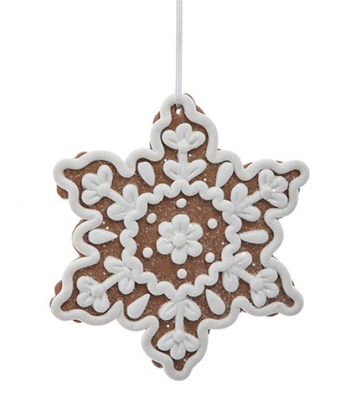 Ornement Flocon de Neige en Pain d'Épice