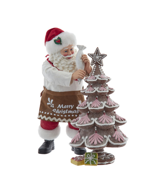 Décor de table, par Fabriche, Père Noël décorant un arbre en pain d'épice