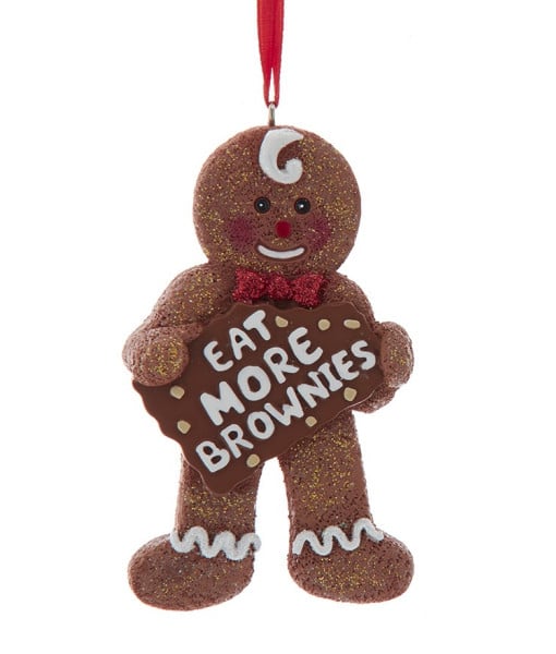 Bonhomme en pain d'épice avec brownie, ornement