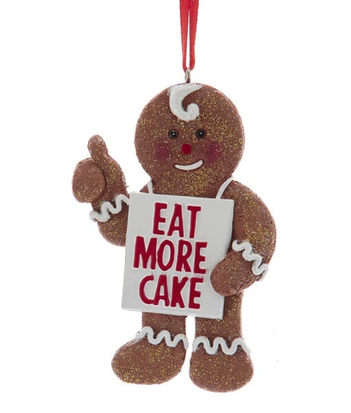 Bonhomme en pain d'épice avec gâteau, ornement