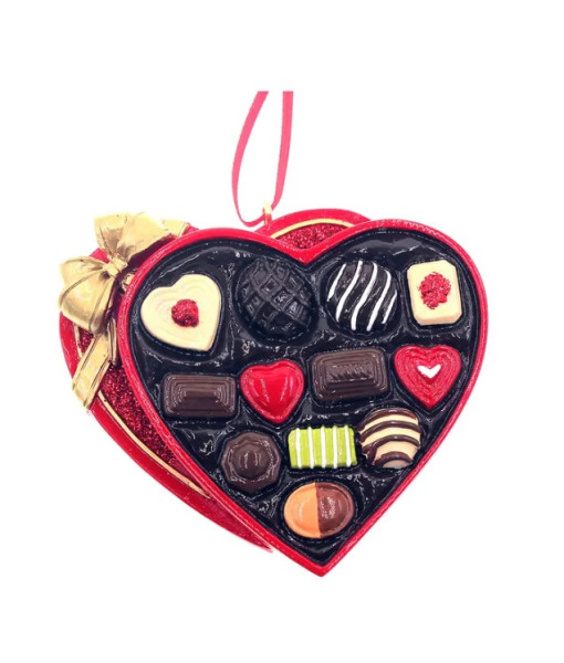 Ornement, boîte de chocolats en forme de cœur