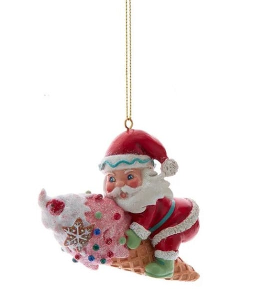 Ornement, Père Noël avec une glace