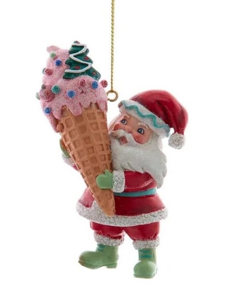 Ornement, Père Noël avec une glace