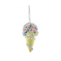 Ornament, Yellow Ice Cream Cone