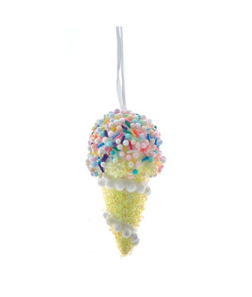 Ornement, cône de glace jaune