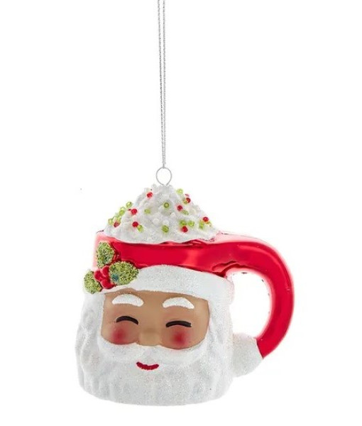 Ornement, tasse à thé tête du Père Noël