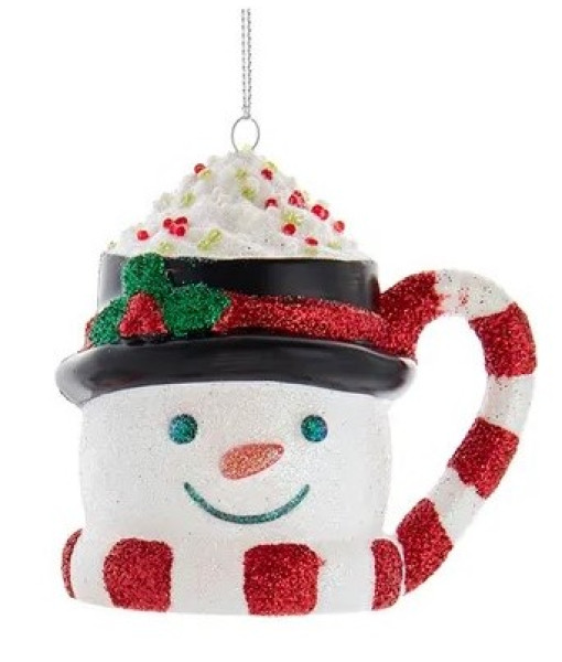 Ornement, tasse à thé tête du Père Noël