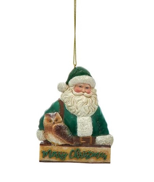 Ornament, Santa with woodland owl