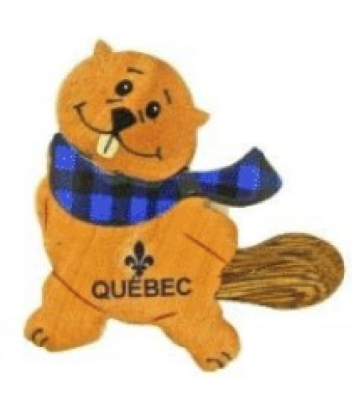 Ornemente, Castor avec écharpe, souvenir du Québec