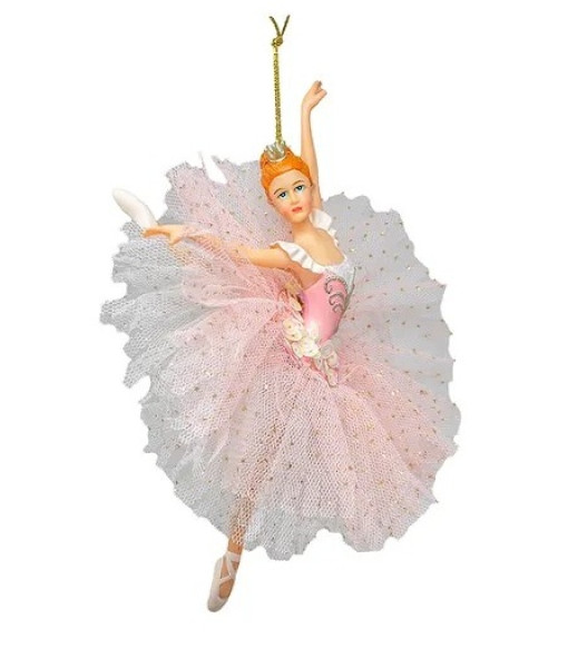 Ornement, ballerine en belle robe rose