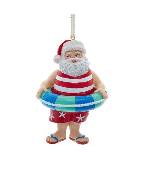 Ornement, Père Noël à la plage Ornement, Père Noël à la plage