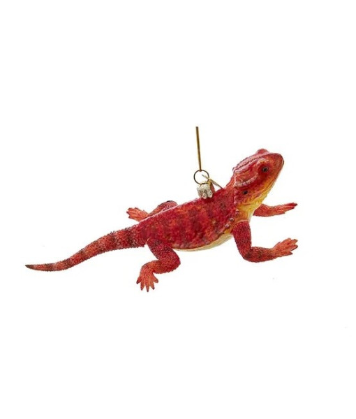 Ornement en verre, lézard, mesure 6 pouces.