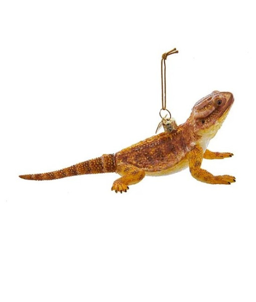 Ornement en verre, lézard, mesure 6 pouces.