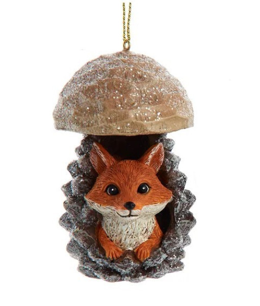 Ornement, Renard dans un Champignon, mesure 3,25