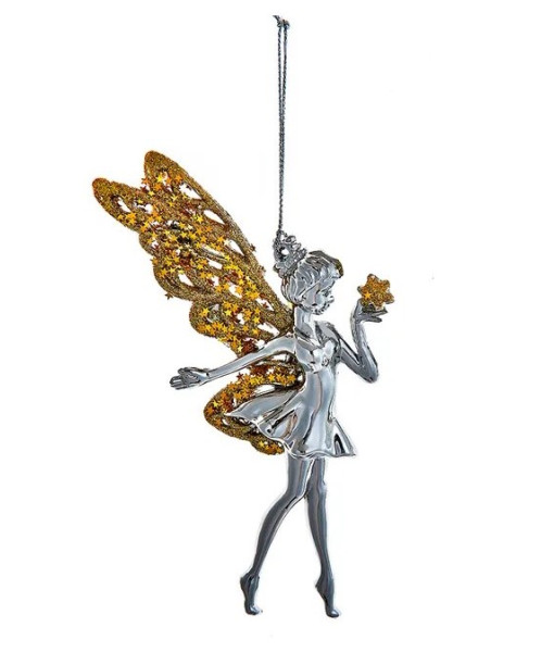 Ornement, fée de jardin magique, ailes avec des étoiles dorées