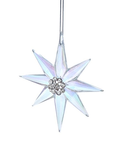 Ornement étoile à huit branches, avec un centre orné de bijoux