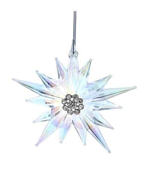 Ornement étoile à multiples pointes, avec un centre joaillier