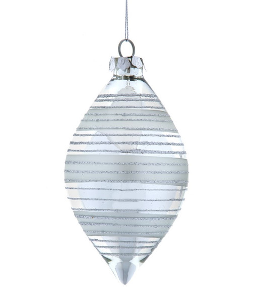 Ornement en verre, ornement en verre argenté en forme d'oignon