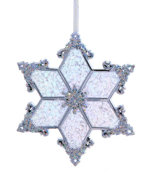 Ornement flocon de neige argenté