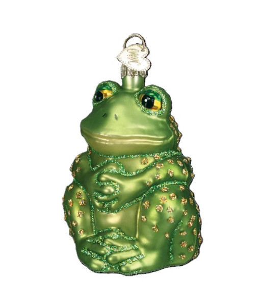 Ornement en verre, grenouille assise