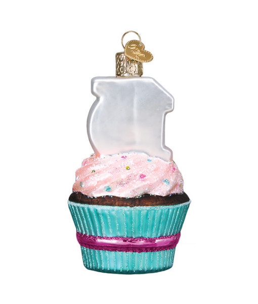 Ornement en verre, cupcake pour un seizeième anniversaire