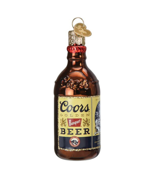 Ornement en verre, bouteille de bière Coors