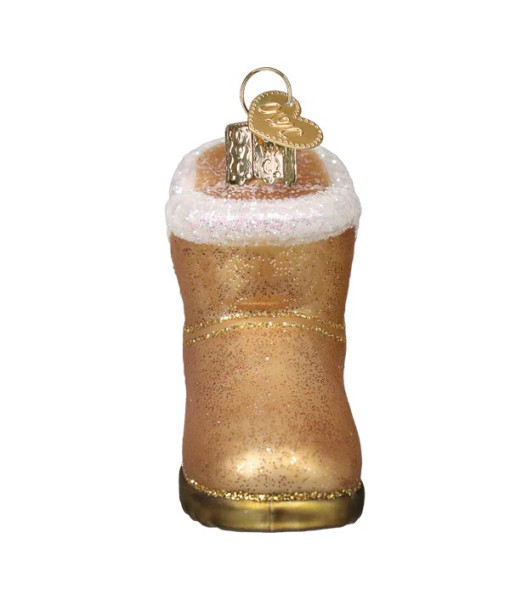 Ornement en verre, botte en peau de mouton/Ugg