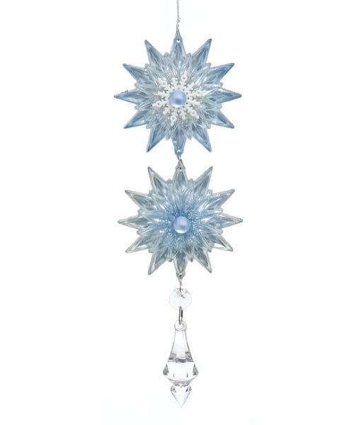 Étoile bleue et platine avec pendentif transparent