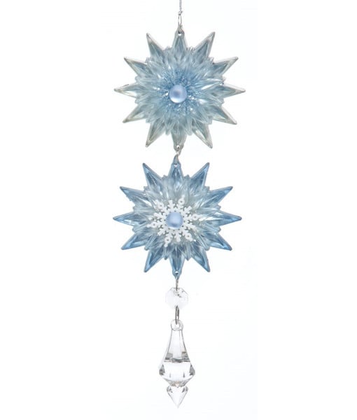 Étoile bleue et platine avec pendentif transparent