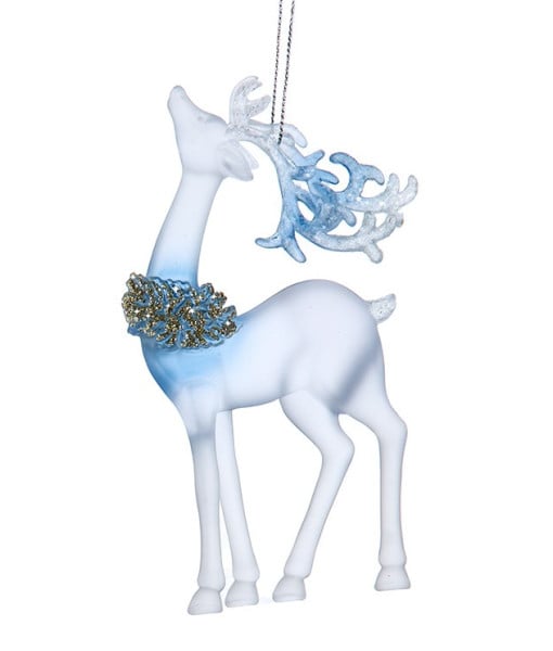 Ornement de cerf bleu et transparent