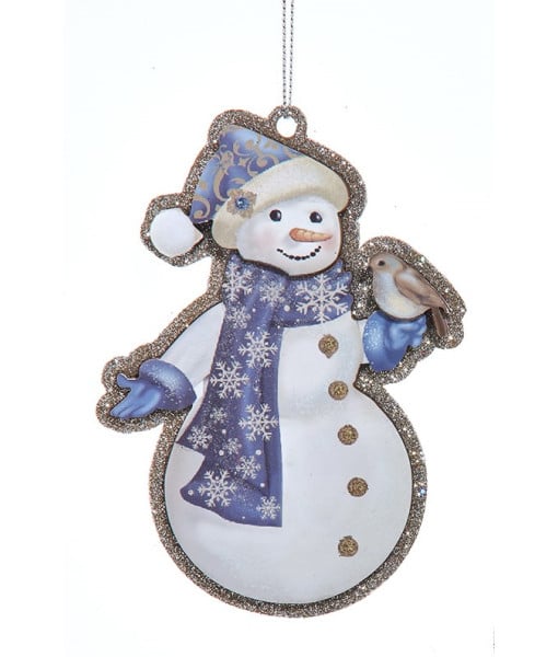 Ornement Bonhomme de Neige Bleu