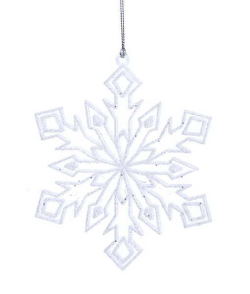 Ornement flocon de neige clair et blanc