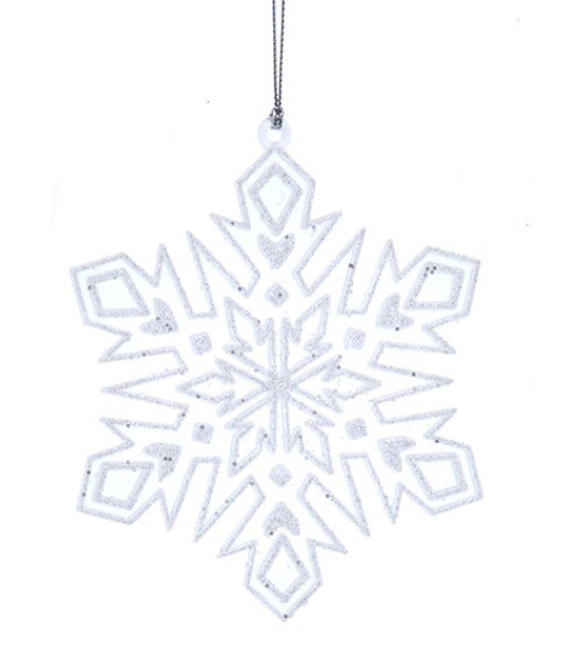 Ornement flocon de neige clair et blanc