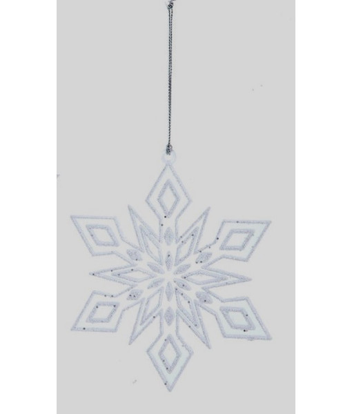 Ornement flocon de neige clair et blanc