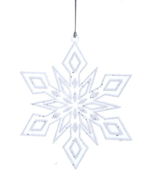 Ornement flocon de neige clair et blanc