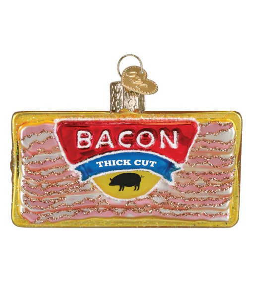 Ornement en verre, paquet de bacon
