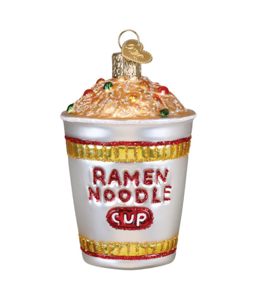 Ornement en verre, tasse de nouilles ramen