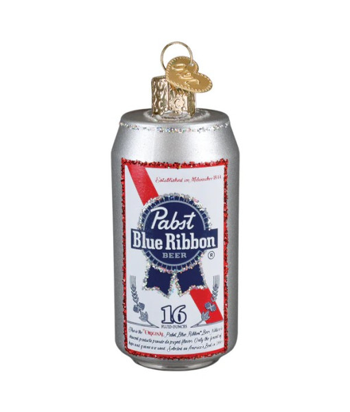 Ornement en verre, canette de bière Pabst