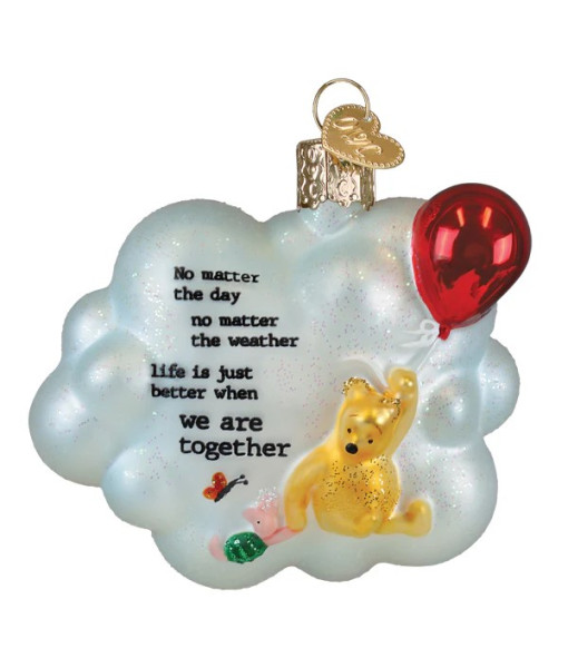 Ornement en verre, Winnie l'ourson avec Porcinet