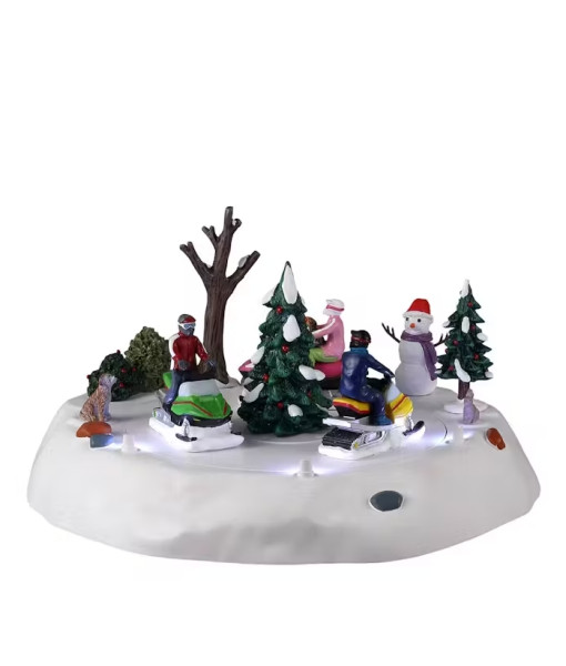 Pièce de table animée illuminée, Amusement en motoneige par LEMAX