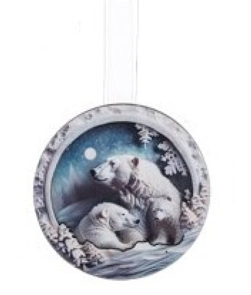 Ornement, ours polaires sur un ornement de style médaillon