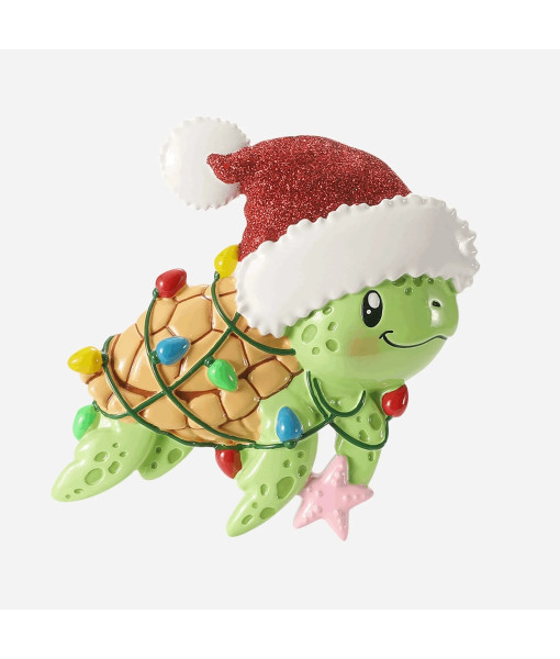 Ornement en verre, tortue de mer colorée et festive