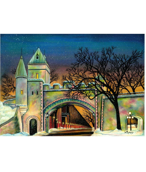 Souvenir de Québec, carte de Noël. 