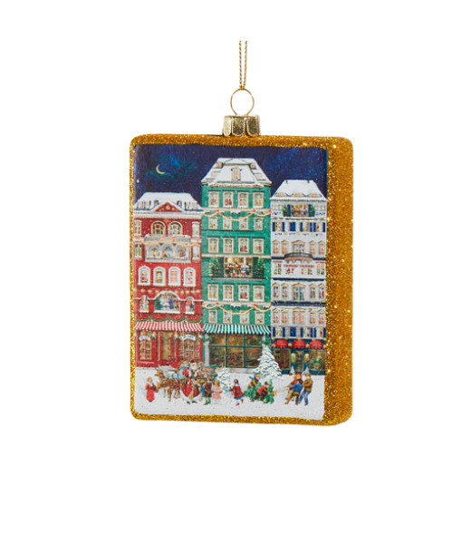 Ornement en verre, scène de Noël