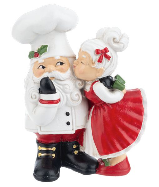 Décoration en résine pour table/étagère, Monsieur et Madame Santa