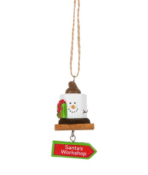 Mini S'mores avec décoration de panneaux, (L'atelier du Père Noël). Mini S'mores avec décoration de panneaux, (L'atelier du Père Noël).