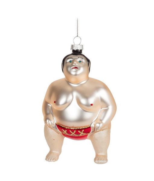 Lutteur de sumo, ornement en verre.