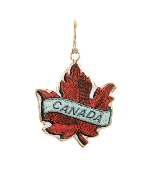 Feuille d'érable avec logo Canada, Ornement.